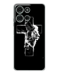 Чохол для Motorola Moto G75 з картинкою «Сяючий хрест Jesus»