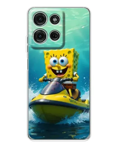 Чехол для Motorola Moto G75 с картинкой «Спанч Боб на гидроцикле» Чехол для Motorola Moto G75 с картинкой «Спанч Боб на гидроцикле»