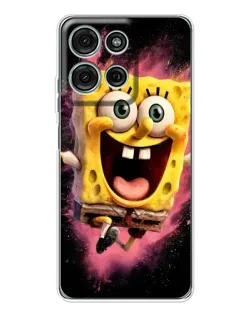 Чехол для Motorola Moto G75 с картинкой «Взрывной Спанч Боб»