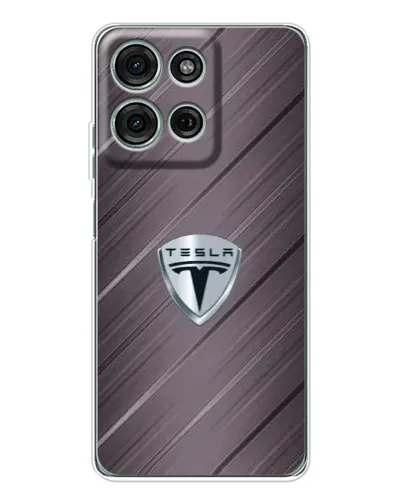 Чехол для Motorola Moto G75 с картинкой «Металлическая текстура Tesla»