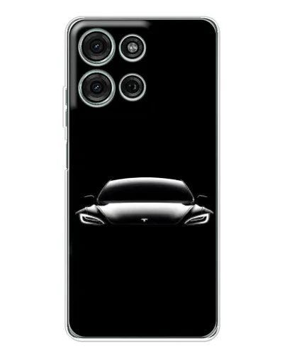 Чехол для Motorola Moto G75 с картинкой «Фары Tesla Night»