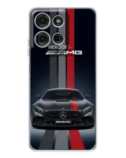 Чехол для Motorola Moto G75 с картинкой «Mercedes — белый карбон»