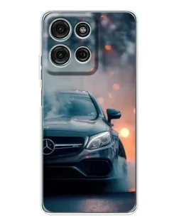 Чехол для Motorola Moto G75 с картинкой «Mercedes — ночной город»