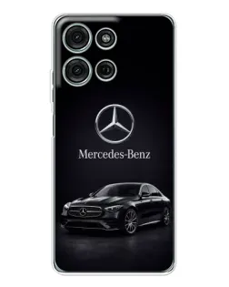 Чехол для Motorola Moto G75 с картинкой «Mercedes — решетка радиатора»
