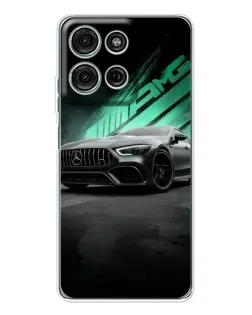 Чехол для Motorola Moto G75 с картинкой «Темный Mercedes AMG»