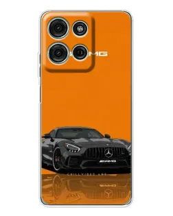 Чехол для Motorola Moto G75 с картинкой «Оранжевый Mercedes AMG»