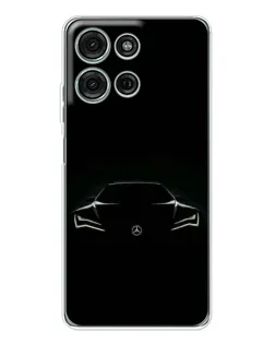 Чохол для Motorola Moto G75 з картинкою «Mercedes — силует авто»