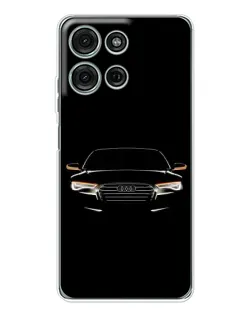 Чехол для Motorola Moto G75 с картинкой «Audi — ночной контур»