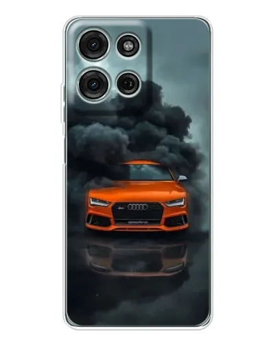 Чехол для Motorola Moto G75 с картинкой «Audi в облаках дыма»