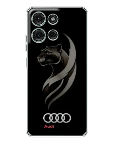 Чехол для Motorola Moto G75 с картинкой «Графика — пантера и Audi»