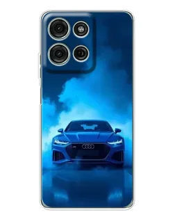 Чехол для Motorola Moto G75 с картинкой «Audi — голубая энергия»