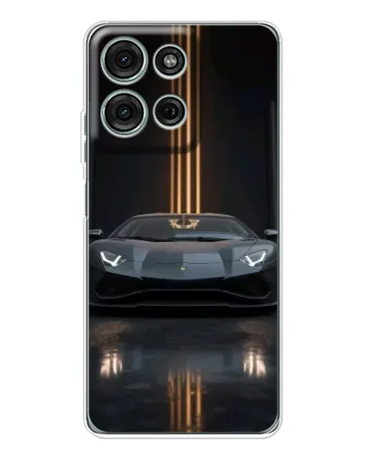 Чехол для Motorola Moto G75 с картинкой «Lamborghini золотые линии»