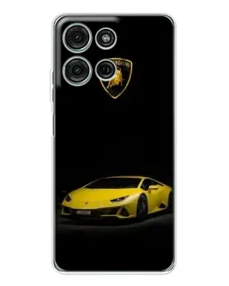 Чехол для Motorola Moto G75 с картинкой «Lamborghini желтый акцент»