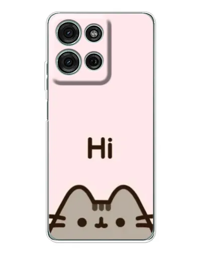 Чехол для Motorola Moto G75 с картинкой «Пушин говорит Hi»