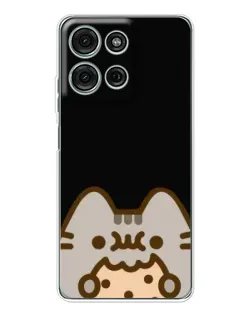 Чехол для Motorola Moto G75 с картинкой «Пушин на черном»