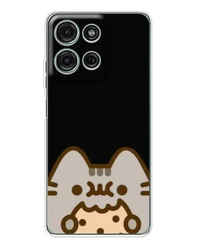 Чехол для Motorola Moto G75 с картинкой «Пушин на черном»