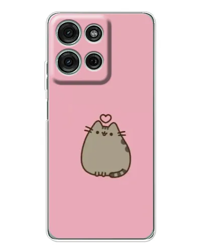 Чехол для Motorola Moto G75 с картинкой «Pusheen сердце»