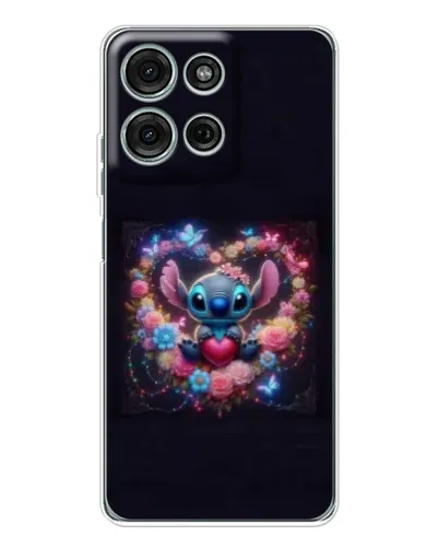 Чехол для Motorola Moto G75 с картинкой «Stitch в цветах» Чехол для Motorola Moto G75 с картинкой «Stitch в цветах»
