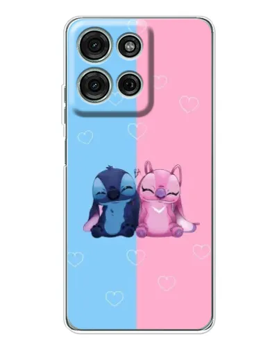 Чехол для Motorola Moto G75 с картинкой «Stitch и Angel Love» Чехол для Motorola Moto G75 с картинкой «Stitch и Angel Love»