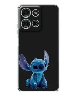 Чехол для Motorola Moto G75 с картинкой «Стич на черном»