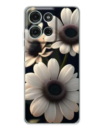 Чехол для Motorola Moto G75 с картинкой «Белые маргаритки макро»