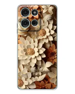 Чехол для Motorola Moto G75 с картинкой «Бежевый флористический декор» Чехол для Motorola Moto G75 с картинкой «Бежевый флористический декор»