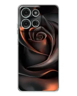 Чехол для Motorola Moto G75 с картинкой «Шелковая черная роза» Чехол для Motorola Moto G75 с картинкой «Шелковая черная роза»
