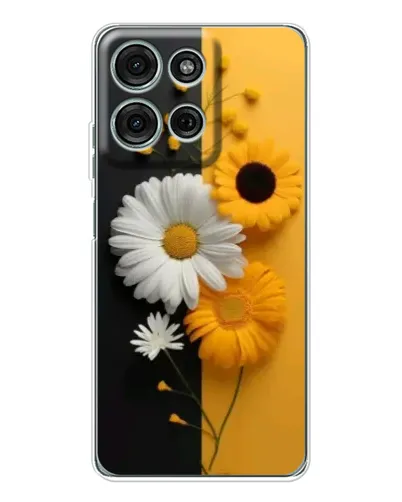 Чехол для Motorola Moto G75 с картинкой «Подсолнух и ромашка»