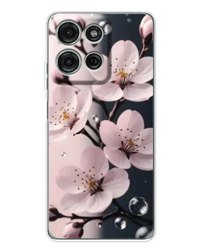Чехол для Motorola Moto G75 с картинкой «Нежная сакура и капли» Чехол для Motorola Moto G75 с картинкой «Нежная сакура и капли»
