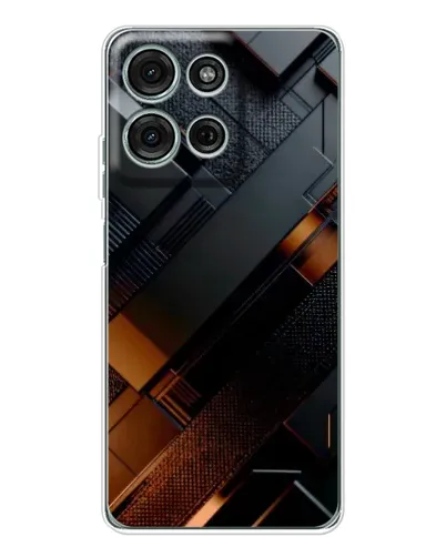 Чехол для Motorola Moto G75 с картинкой «Черные геометрические блоки»