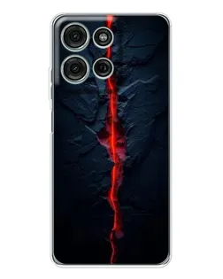 Чехол для Motorola Moto G75 с картинкой «Kрасная лавовая трещина»