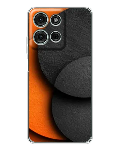 Чехол для Motorola Moto G75 с картинкой «Геометрия оранжевых кругов»