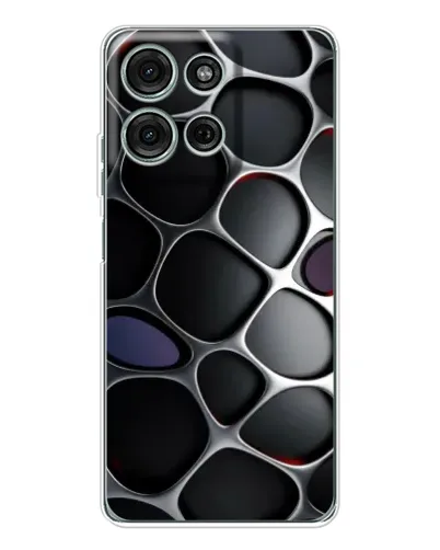 Чехол для Motorola Moto G75 с картинкой «Объемная темная решетка»