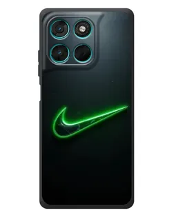 Чехол для Motorola Moto G77 с картинкой «Неоновый контур Nike»
