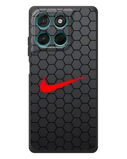 Чехол для Motorola Moto G77 с картинкой «Nike — карбоновая сетка»