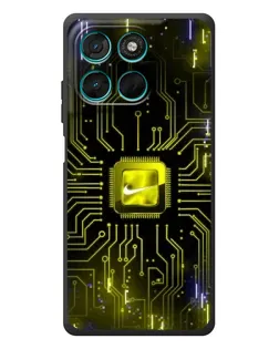 Чехол для Motorola Moto G77 с картинкой «Nike — золотая искра»