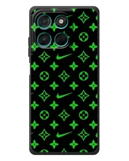 Чехол для Motorola Moto G77 с картинкой «Неоновый принт LV»