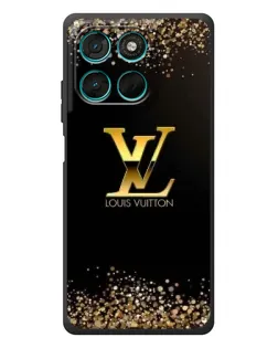 Чехол для Motorola Moto G77 с картинкой «LV — золотые искры»