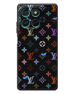 Чехол для Motorola Moto G77 с картинкой «Цветная монограмма LV»