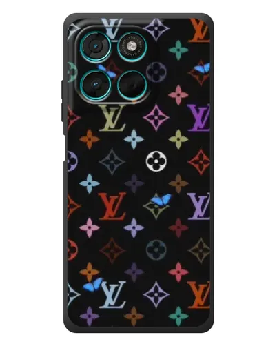 Чехол для Motorola Moto G77 с картинкой «Цветная монограмма LV»