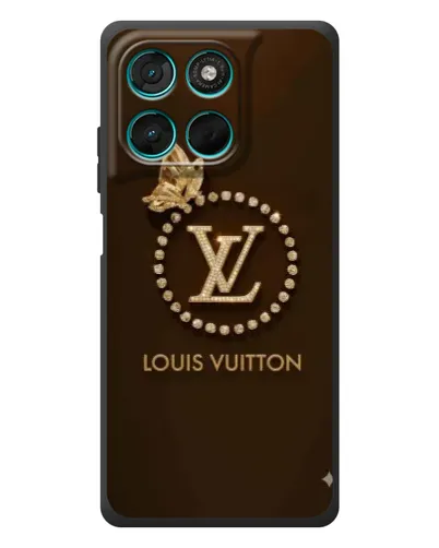 Чехол для Motorola Moto G77 с картинкой «LV — золотая печать»