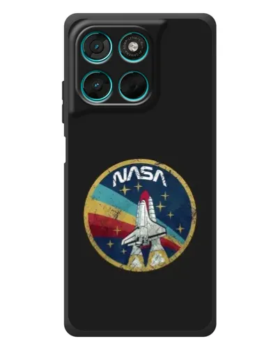 Чехол для Motorola Moto G77 с картинкой «NASA — эмблема миссии»