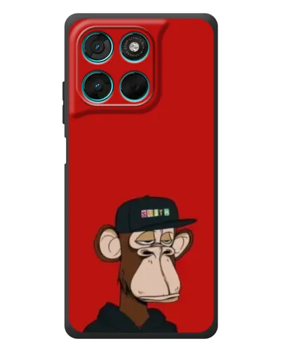 Чехол для Motorola Moto G77 с картинкой «Bored Ape — красный фон» Чехол для Motorola Moto G77 с картинкой «Bored Ape — красный фон»