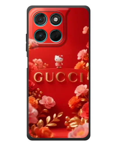 Чехол для Motorola Moto G77 с картинкой «Gucci — золотой сад»