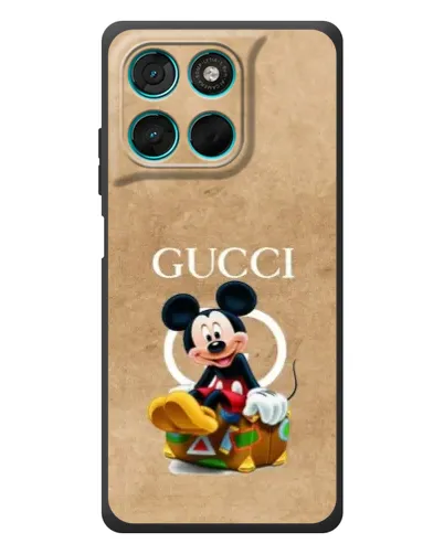 Чехол для Motorola Moto G77 с картинкой «Микки Маус Gucci — крафт»