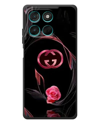 Чехол для Motorola Moto G77 с картинкой «Gucci — неоновая роза»