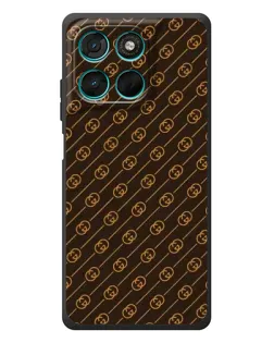 Чехол для Motorola Moto G77 с картинкой «Gucci — золотые диагонали»