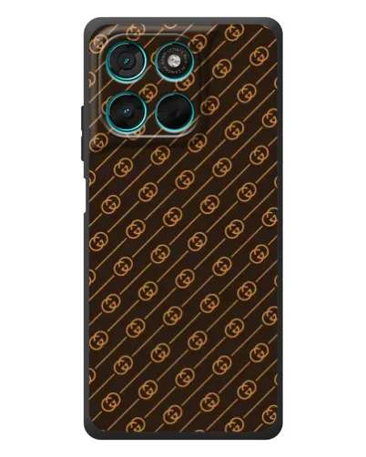Чехол для Motorola Moto G77 с картинкой «Gucci — золотые диагонали»