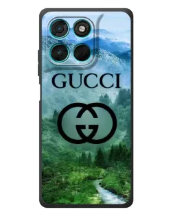 Чехол для Motorola Moto G77 с картинкой «Gucci — горный пейзаж»