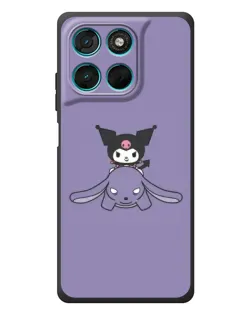 Чехол для Motorola Moto G77 с картинкой «Kuromi на лиловом фоне»
